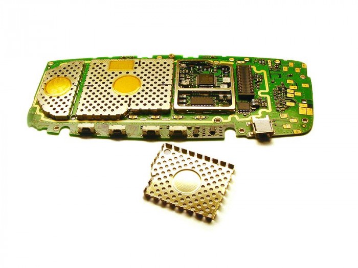 An RF shield from a cell phone PCB