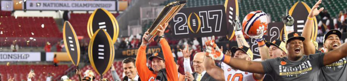 Clemson football coach Dabo Swinney after winning the National Championship game this past January.