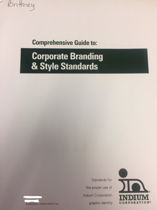 My copy of Indium Corporation's style guide. 
