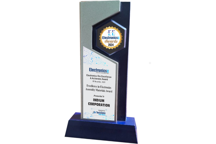 Indium Corporation received the the Excellence in Electronics Assembly Materials Award from Electronics Era.