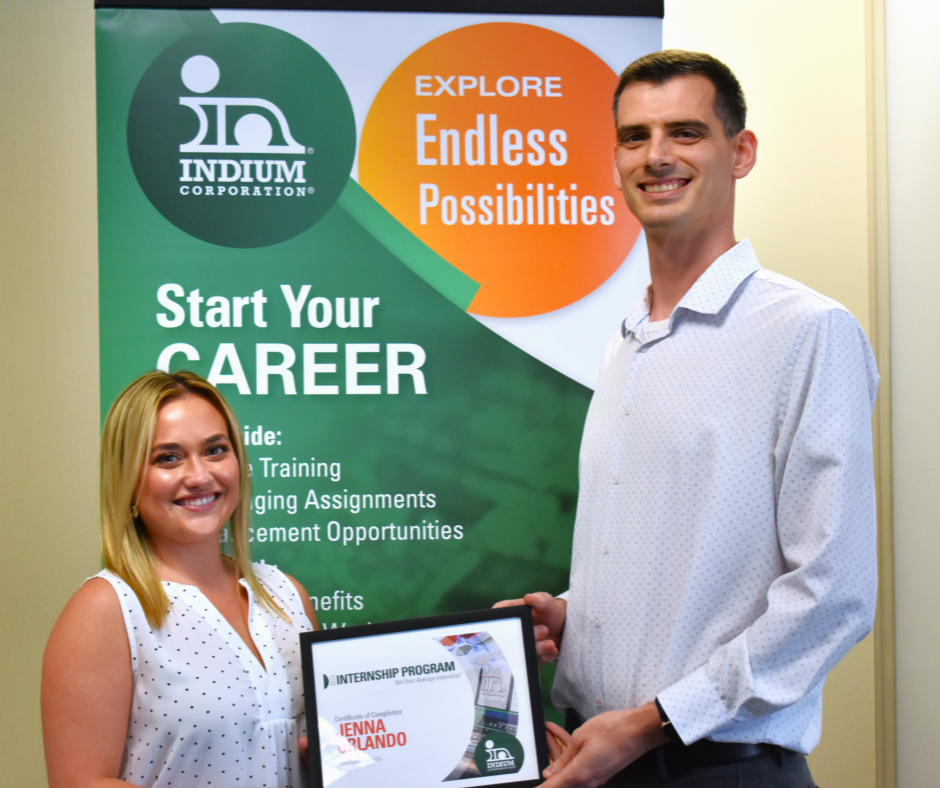 Indium Corporation's 2025 Summer HR Intern, Jenna Orlando at commencement.